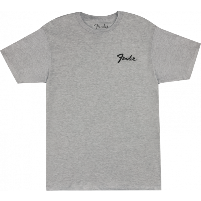 Genuine Fender Guitars Transition Logo Tee Shirt, Athletic Gray, Large (L)