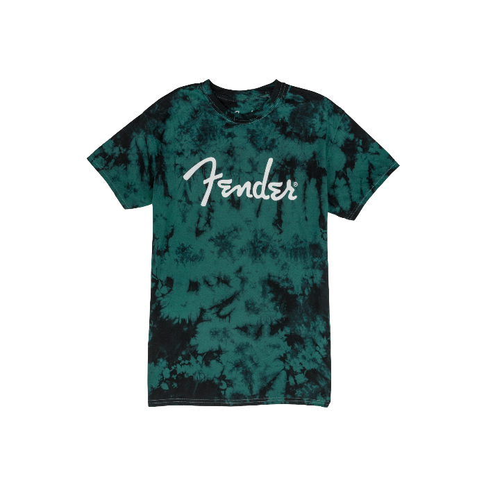 Genuine Fender Guitars Tie-Dye Logo Tee T-Shirt, Blue, L, Large