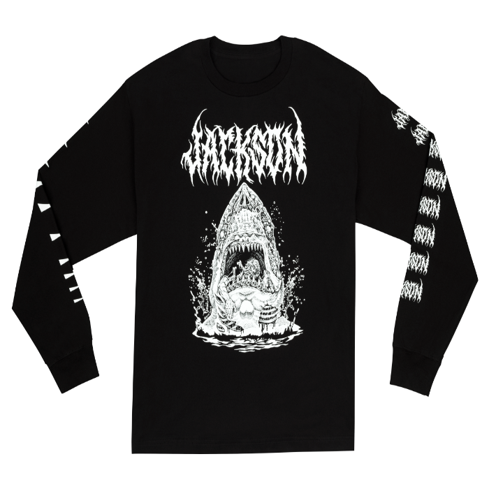 Jackson Guitars Sharkrot Long Sleeve Tee, T-Shirt, Black, M, Medium