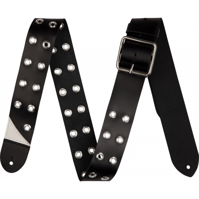 Jackson Grommet Leather Guitar Strap, Adjustable, Black, 2.5" Wide