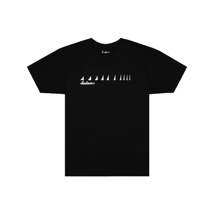 Jackson Guitars Shark Fin Guitar Neck Men's T-Shirt, Black, Medium (M)