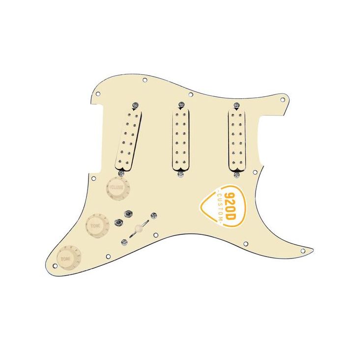 920D Fiesta Polyphonics CREAM Loaded Pickguard 7-Way/2-Toggle for Fender Strat
