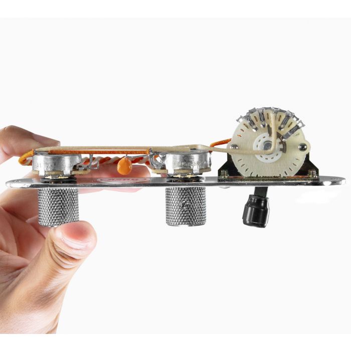 920D Custom Loaded Pre-Wired 4-Way Oak Grigsby Control Plate for T-Style Guitar