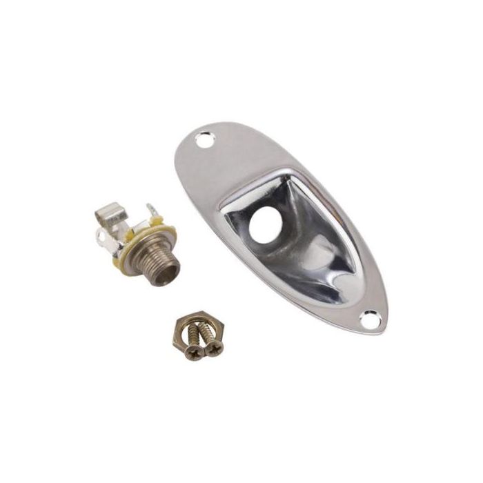 Genuine Fender ROAD WORN Chrome Strat/Stratocaster Jack Plate with Input Jack