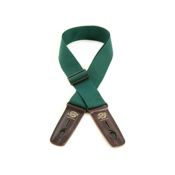 Lock-It Straps Pro Gig Series 2" Dark Green Poly Guitar Strap, Locking Ends