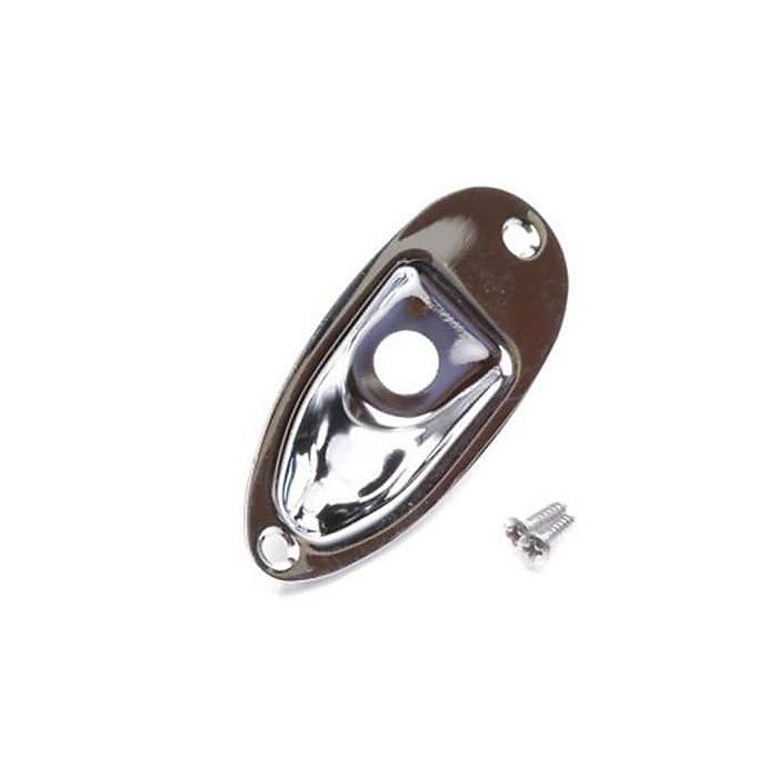 Genuine Fender Jack Plate for Mexico/MIM Strat/Stratocaster Guitar, CHROME