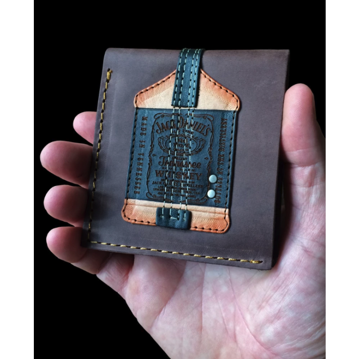 AXE HEAVEN Genuine Leather Signature Jack Daniel's Bass Guitar Wallet Gift