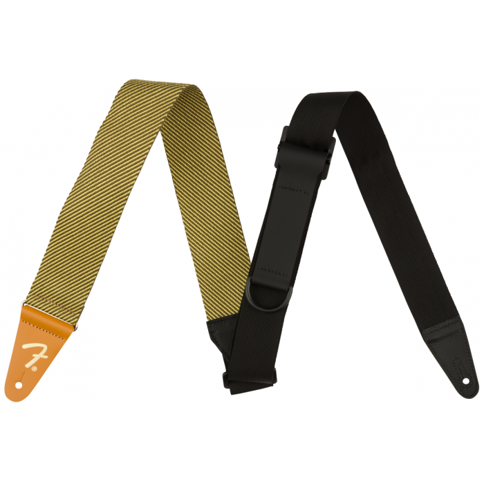 Genuine Fender Right Height Rayon Tweed Guitar Strap w/One-Hand Function, Yellow