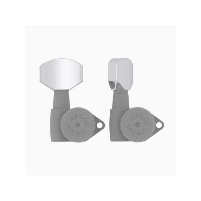 Set of (6) Hipshot D07 Hex Metal Guitar Tuner Buttons, Chrome