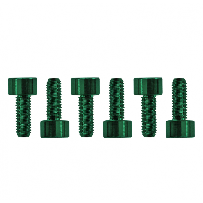 Genuine Floyd Rose Stainless Steel Saddle Mounting Screws, Set of 6, Green