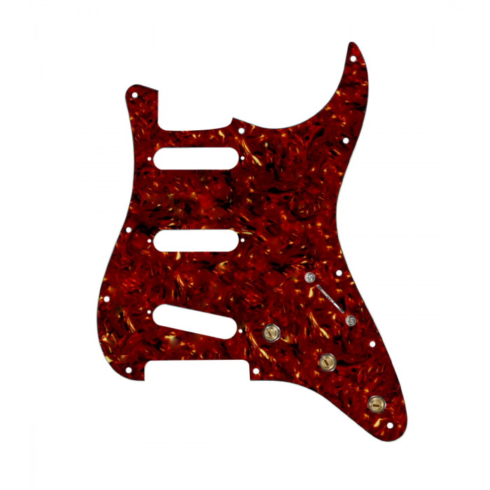 920D Custom SSS Pre-Wired Pickguard for Strat With A Tortoise Pickguard and S5W-BL-V Wiring Harness
