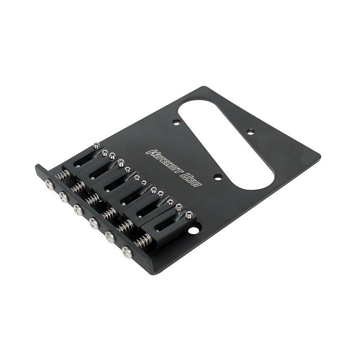 Hipshot 4-Hole 6-Saddle Stainless Steel Tele/Telecaster Bridge, BLACK 44100-46-B