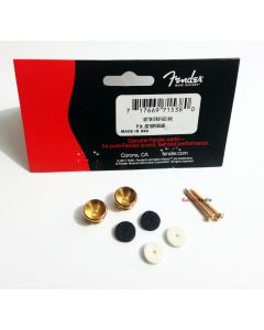 Genuine Fender "Vintage Style" Guitar & Bass Strap Buttons Set/Kit/Pair - GOLD