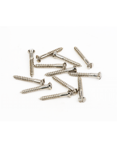 Genuine Fender Slotted Tele Bridge/Strap Button Screws (12) NICKEL, 001-8371-049