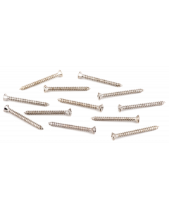 Genuine Fender Guitar Oval Head Neck Plate Mounting Screws, Chrome (12 Pack)