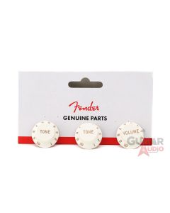Genuine Fender Stratocaster/Strat Guitar Knobs - 2 Tone, 1 Volume - PARCHMENT