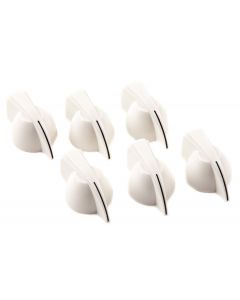 Genuine Fender Chicken Head Amp/Amplifier Control Knobs- Set of (6) - WHITE