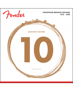 Fender Phosphor Bronze Acoustic Guitar Strings, Ball End, 60XL .010-.048 Gauges
