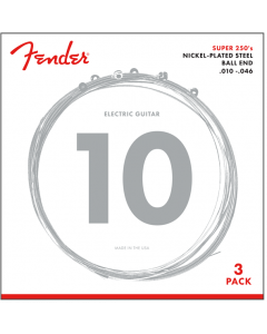 3-PACK Fender Super 250R NPS Electric Guitar Strings Set - REGULAR 10-46 GUAGE