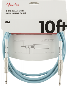Genuine Fender Original Series Instrument/Guitar Cable, DAPHNE BLUE, 10' ft