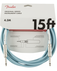 Genuine Fender Original Series Instrument/Guitar Cable, DAPHNE BLUE, 15' ft