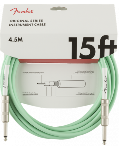 Genuine Fender Original Series Instrument/Guitar Cable, SURF GREEN, 15' ft