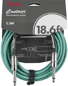 Fender Contour Series Instrument Cable, Straight, 18.6' ft, Sherwood Green