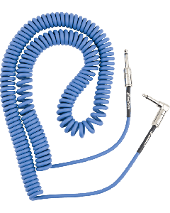 Fender Contour Series Guitar/Instrument Coiled Cable, 30' ft, Lake Placid Blue