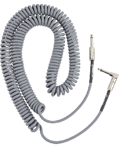 Fender Contour Series Guitar/Instrument Coiled Cable, 30' ft, Inca Silver