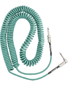 Fender Contour Series Guitar/Instrument Coiled Cable, 30' ft, Sherwood Green