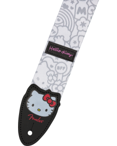 Fender X Hello Kitty Official White Poly Guitar Strap, 2" Width