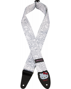 Fender X Hello Kitty Official White Poly Guitar Strap, 2" Width