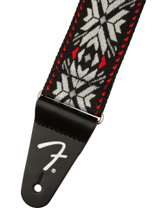 Genuine Fender 2" Pasadena Woven Guitar Strap, Red Snowflake, 099-0638-026