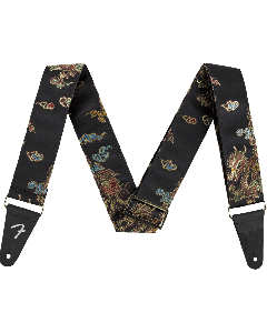 Genuine Fender Satin Dragon Guitar Strap, Black