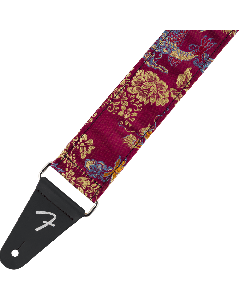 Genuine Fender Satin Dragon Guitar Strap, Wine
