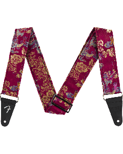 Genuine Fender Satin Dragon Guitar Strap, Wine