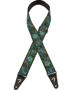Genuine Fender Mosaic Jacquard Guitar Strap, Green