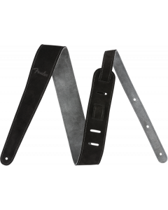 Genuine Fender 2" Wide Suede Guitar Strap, Black/Gray, Reversible