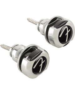 Genuine Fender Infinity F Logo Strat/Tele Guitar Strap Locks Straplocks - CHROME