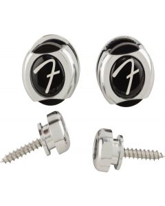 Genuine Fender Infinity F Logo Strat/Tele Guitar Strap Locks Straplocks - CHROME