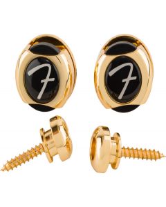 Genuine Fender Infinity F Logo Strat/Tele Guitar Strap Locks Straplocks - GOLD