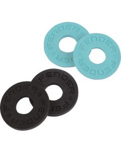 Genuine Fender Strap Blocks Set, 4-Pack, Black (2) Daphne Blue (2) 099-0819-010