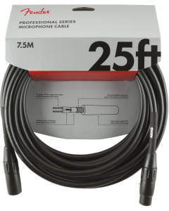 Fender Professional Series Microphone/Mic XLR Cable, Black, 25' ft