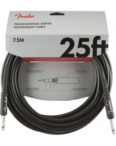 Fender Professional Series Black Guitar/Instrument Cable, Straight, 25' ft