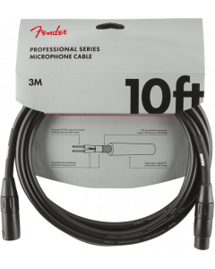 Fender Professional Series Microphone/Mic XLR Cable, Black, 10' ft