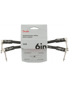 Fender Professional Series Guitar Patch Cable 2-PACK, Black, Right-Angle, 6" in