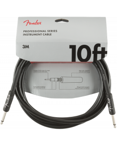 Fender Professional Series Black Guitar/Instrument Cable, Straight, 10' ft