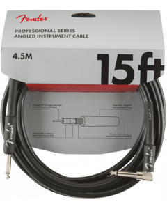 Fender Professional Guitar/Instrument Cable, Straight-Right Angle, 15' ft