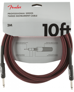 Genuine Fender Professional Series Guitar/Instrument Cable - RED TWEED - 10' ft