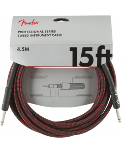 Genuine Fender Professional Series Guitar/Instrument Cable - RED TWEED - 15' ft